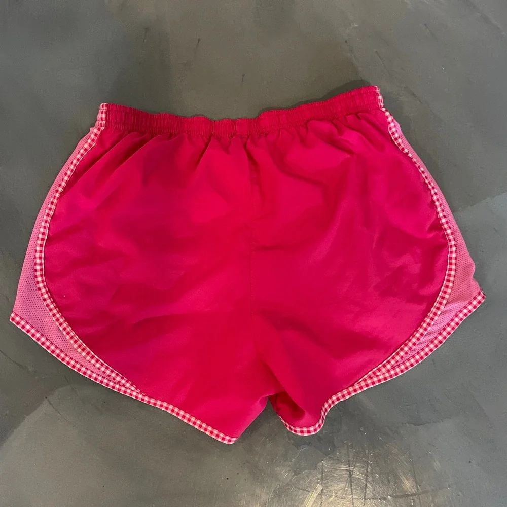 Nike Dri-FIT Womens XS Pink Gingham Trim Tempo Running Athletic Shorts 3